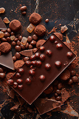 Image showing Assortment of delicious chocolate candies