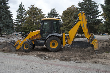 Image showing excavator stands on the ground