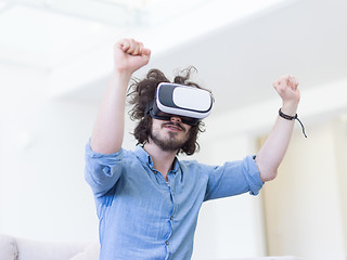 Image showing man using VR-headset glasses of virtual reality