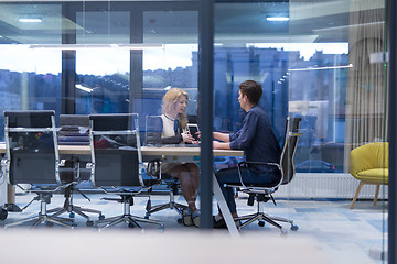 Image showing Startup Business Team At A Meeting at modern office building