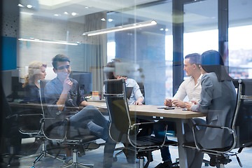 Image showing Startup Business Team At A Meeting at modern office building