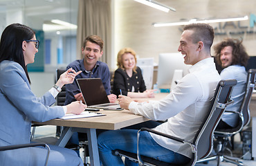 Image showing Startup Business Team At A Meeting at modern office building