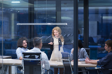 Image showing Startup Business Team At A Meeting at modern office building