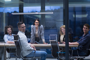 Image showing Startup Business Team At A Meeting at modern office building