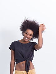 Image showing black woman isolated on a white background