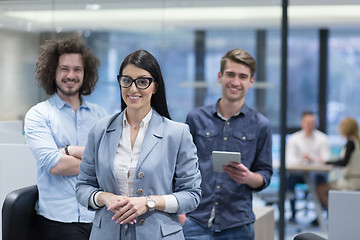 Image showing Portrait of a startup business team At A Meeting