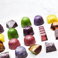 Image showing Set of various hand-made candies