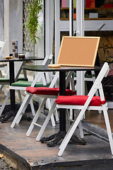 Image showing cozy cafe in the street of Istanbul without people