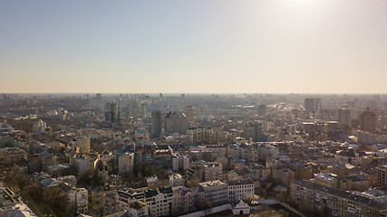 Image showing View of the city of Kiev from a bird\'s eye view in spring