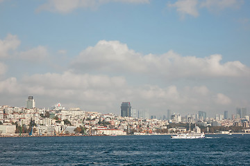 Image showing The city of Istanbul in the distance against the background of the blue sky