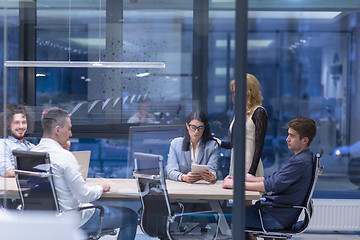 Image showing Startup Business Team At A Meeting at modern office building