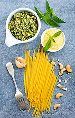 Image showing pasta and pesto