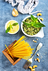 Image showing pasta and pesto