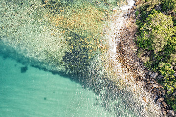 Image showing Abstract ocean aerial of the shallows and reef
