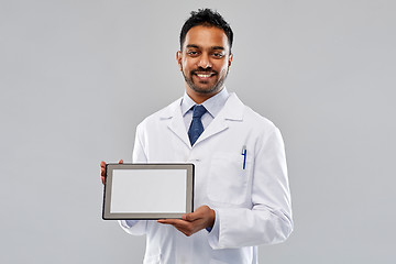 Image showing male doctor or scientist with tablet computer