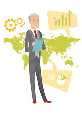 Image showing Caucasian businessman working in global business.