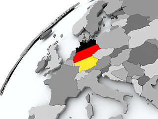 Image showing Flag of Germany on grey globe