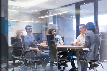 Image showing Startup Business Team At A Meeting at modern office building