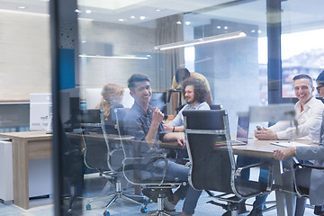 Image showing Startup Business Team At A Meeting at modern office building