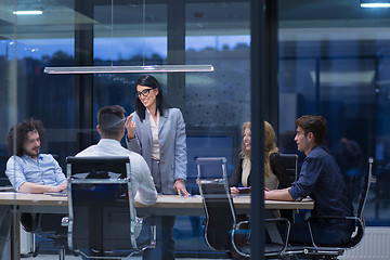 Image showing Startup Business Team At A Meeting at modern office building