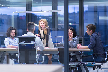 Image showing Startup Business Team At A Meeting at modern office building