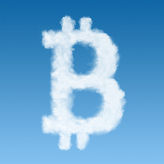 Image showing bitcoin symbol made from a cloud