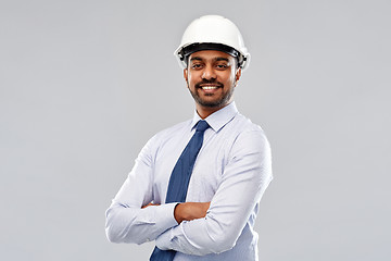 Image showing indian architect or businessman in helmet