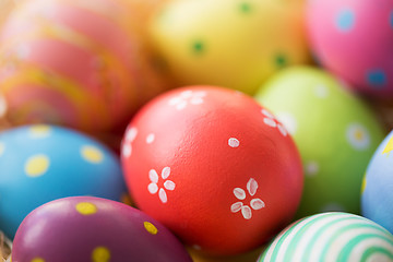 Image showing close up of colored easter eggs