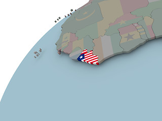 Image showing Map of Liberia with flag