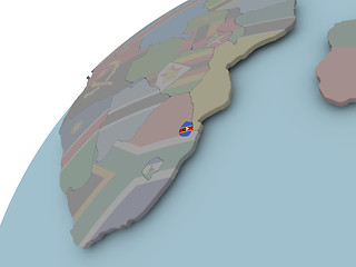 Image showing Map of Swaziland with flag