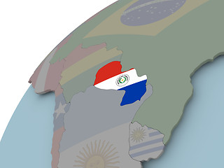 Image showing Map of Paraguay with flag