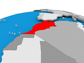 Image showing Morocco on political globe