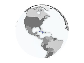 Image showing Cuba on globe isolated