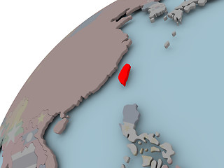 Image showing Map of Taiwan with flag