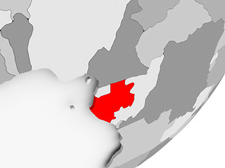 Image showing Gabon in red on grey map