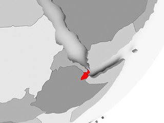 Image showing Djibouti in red on grey map