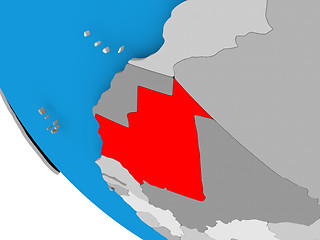 Image showing Mauritania on political globe