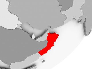 Image showing Oman in red on grey map