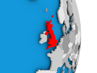 Image showing United Kingdom on globe