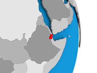 Image showing Djibouti on globe