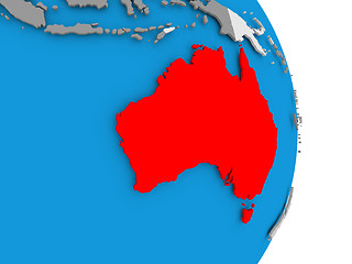 Image showing Australia on globe
