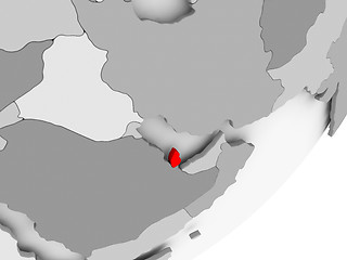 Image showing Qatar in red on grey map