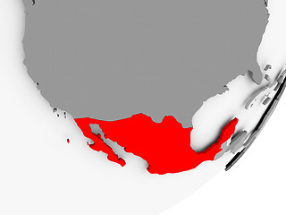 Image showing Mexico in red on grey map