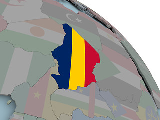 Image showing Map of Chad with flag