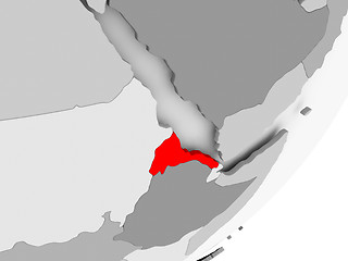 Image showing Eritrea in red on grey map