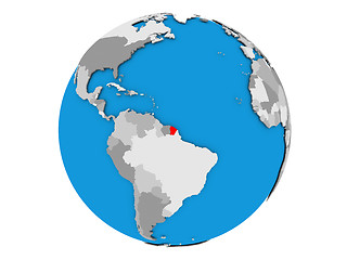 Image showing French Guiana on globe isolated