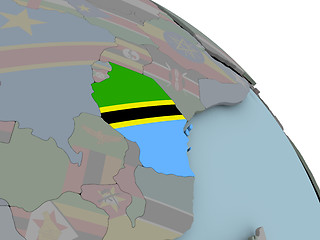 Image showing Map of Tanzania with flag