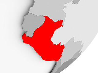 Image showing Peru in red on grey map