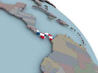 Image showing Map of Panama with flag