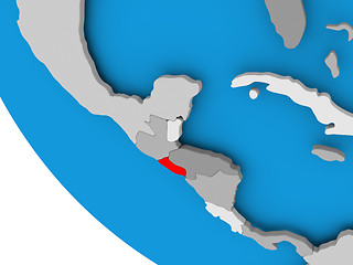 Image showing El Salvador on political globe